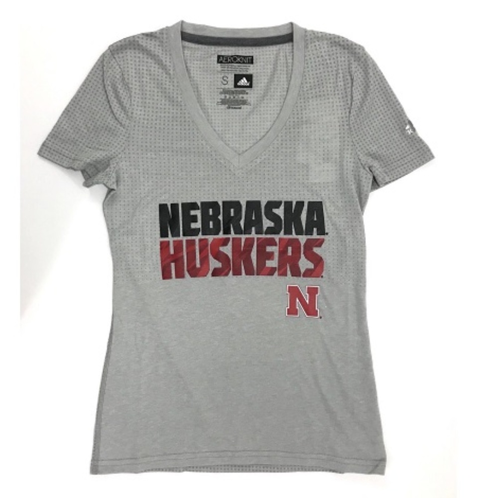Adidas Nebraska Huskers Aeroknit V-neck tshirt Sm